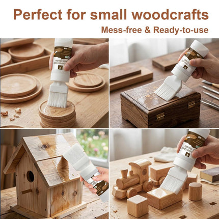 Clear Wood Varnish 6.35 Oz, Water Based Sealer for Wood | Fast drying satin varnish. Works on furniture and small woodcrafts, provides long-lasting clear protective coating