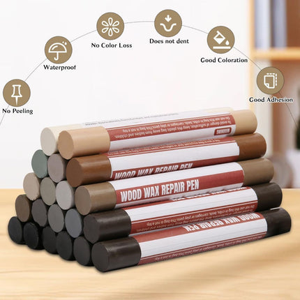 Wood Filler Sticks 20 Colors Repair Wax Sticks Kit Furniture Touch Up Crayons for Repairing Scratches Holes Cracks Wood Floor Tables Cabinets Doors Hardwood(Gray Series)