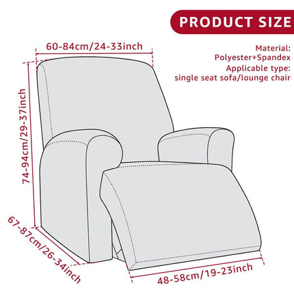 Recliner Cover Anti Scratch Lazy Recliner Chair Cover Protective Stretching Printed Reclining Chair Cover Sofa Slipcovers Convenient Elastic Reclining Chair Slipcover for Home - Sky Blue - Size Three-seater