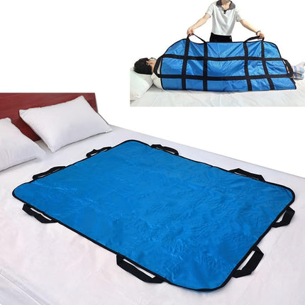 Positioning Bed Pad with Handles,48" × 40" Transfer Sheet for Repositioning,Turning and Lifting,Washable Positioning Bed Pads for Elderly,Patient,Handicap,Caregiver - Blue - Size 1 pack