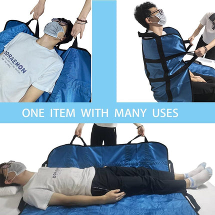 Positioning Bed Pad with Handles,48" × 40" Transfer Sheet for Repositioning,Turning and Lifting,Washable Positioning Bed Pads for Elderly,Patient,Handicap,Caregiver - Blue - Size 2 pack