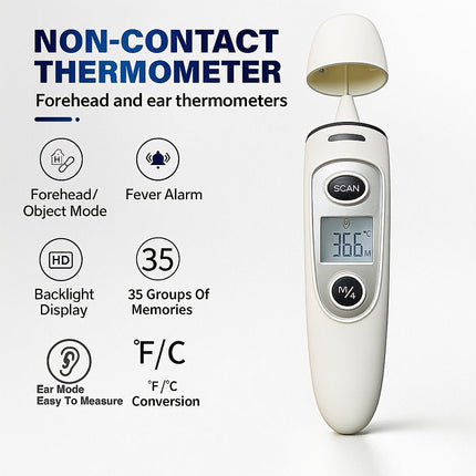 3-In-1 Thermometer Non-Contact Thermometer Forehead Thermometer Ear