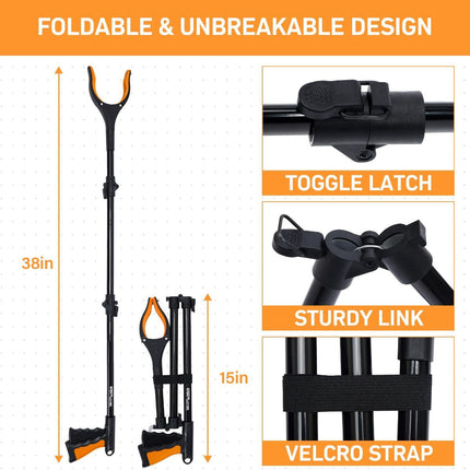 38 Extra Long Grabber Reacher Tool (Orange Blue)