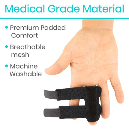 Finger Splint - Universal Finger Straightener - Broken and Trigger Finger Splints - Brace for Arthritis Pain and Support - Sprain Relief for Middle, Index, Ring, Pinky Fingers - Beige - Size 2 Pack