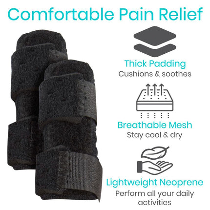 Finger Splint - Universal Finger Straightener - Broken and Trigger Finger Splints - Brace for Arthritis Pain and Support - Sprain Relief for Middle, Index, Ring, Pinky Fingers - Black - Size 2 Pack