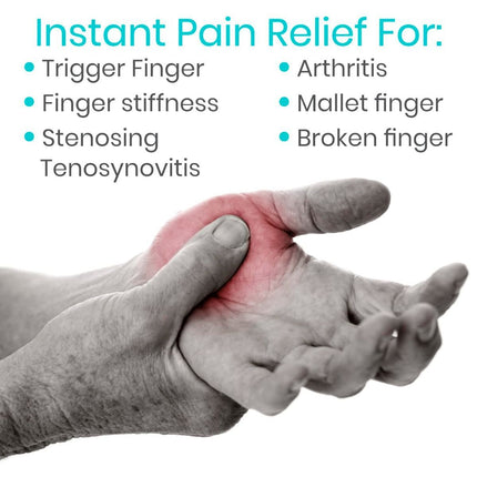Finger Splint - Universal Finger Straightener - Broken and Trigger Finger Splints - Brace for Arthritis Pain and Support - Sprain Relief for Middle, Index, Ring, Pinky Fingers - Black - Size 2 Pack