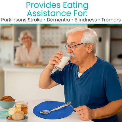 Spill-Proof Scoop Plate, 9" - Dish with Wall for Disabled, Handicapped, Elderly Adults with Special Needs from Parkinsons, Dementia, Stroke, Tremors with - Non Skid Padded Bottom - Red / 2 Pack
