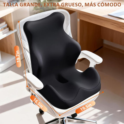Seat Cushion with Back Support, Lumbar Support Pillow for Office Chair
