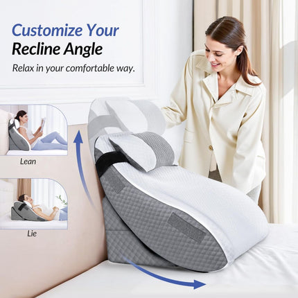 Adjustable Wedge Pillow Headboard Set for Sleeping & After Surgery