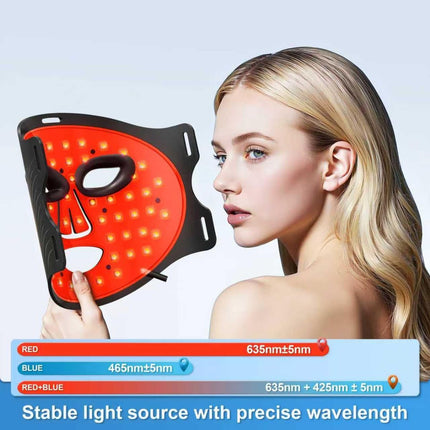 Red Light Therapy for Face, Red Light Therapy Mask, 7 Colors LED Facial Mask for Wrinkle Remove & Anti Aging, Skin Care Home Use, Black