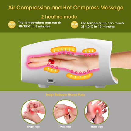 Electric Hand Massager, 3 Levels Cordless Accupressure Massager with Air Pressure Compress for Arthritis, Palm Massage, Finger Numbness Coldness Relief