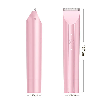2-in-1 Waterproof Body Trimmer & Shaver – 3mm/6mm Guide, Floating Head, Painless Hair Removal for Women - Pink - Size 20cm