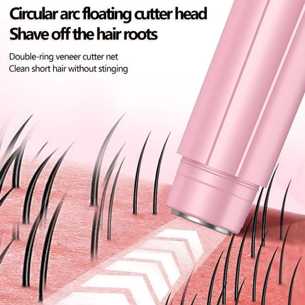 2-in-1 Waterproof Body Trimmer & Shaver – 3mm/6mm Guide, Floating Head, Painless Hair Removal for Women - Pink - Size 20cm