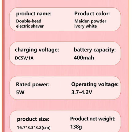 2-in-1 Waterproof Body Trimmer & Shaver – 3mm/6mm Guide, Floating Head, Painless Hair Removal for Women - Pink - Size 20cm