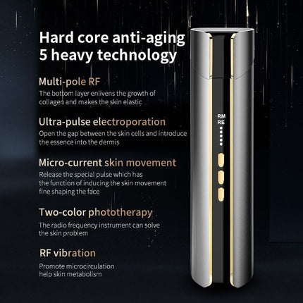 5-in-1 RF Beauty Device with EMS, LED & Vibration for Face Lifting, Anti-Aging & Essence Absorption