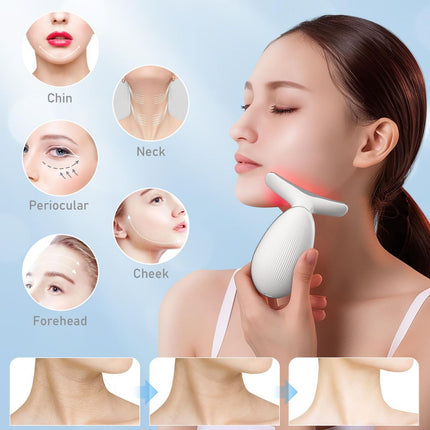 Face Neck Tool for Skin Care, Electric Neck Face Lifting Device for Wrinkle Removal - Black - Size 89mm