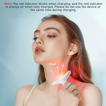 Face Neck Tool for Skin Care, Electric Neck Face Lifting Device for Wrinkle Removal - White - Size 89mm