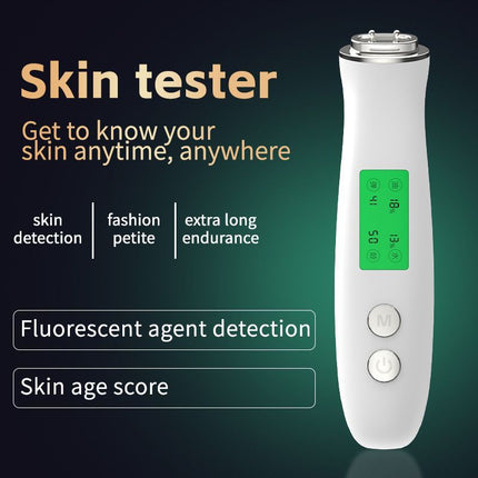 Professional Skin Moisture Tester, Digital Facial Oil Detector, High Precision Skin Hydration Analysis Meter, Hydration monitor,Portable Skin Analyzer with LCD Display & Fluorescent Agent Detection