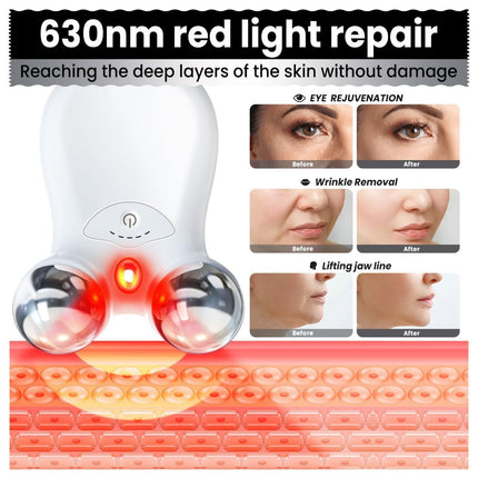 Microcurrent Facial Device,Latest Red Light Technology,Enhances The Ability to Lift The Face and Tighten The Skin,Facial Wrinkle Equipment,Smart Photon Micro-Current Device - White - Size 15cm