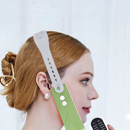 Smart V-Face Beauty Device with Red/Blue Light & Microcurrent - 8 Modes, Adjustable Intensity, Constant Heat Massager for Skin Tightening & Contouring, Wireless Remote Included - Green - Size 200mm