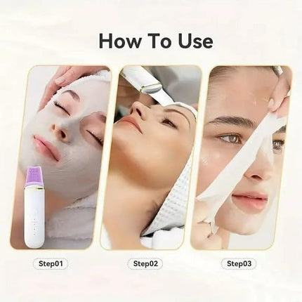 Skin Scrubber Face Skin Spatula Facial Scrubber Spatula for Deep Cleansing Blackhead Remover Pore Cleaner with 4 Modes - Green - Size 172mm