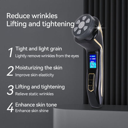 Facial Massager Device – Skin Care Tool for Anti-Aging– Face Lifting & Toning Massager for Hydration & Radiance – Home Spa for Women (Black)