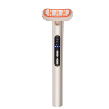LED Facial Wand Neck Massager Red Light Therapy Beauty Device Skincare Tool - Beige - Size 167mm