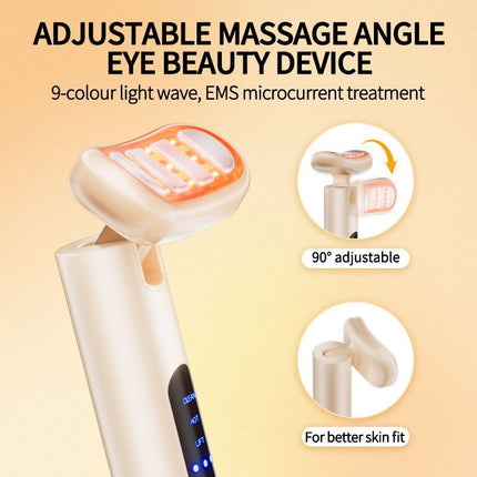 LED Facial Wand Neck Massager Red Light Therapy Beauty Device Skincare Tool - Black - Size 167mm