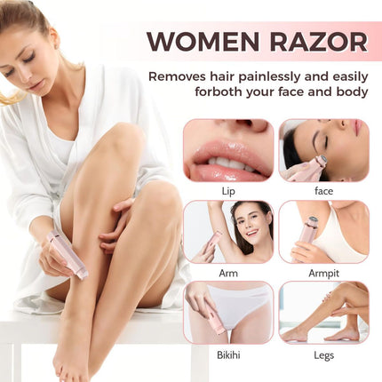 Bikini Trimmer for Women, 2 in 1 Electric Razors for Women