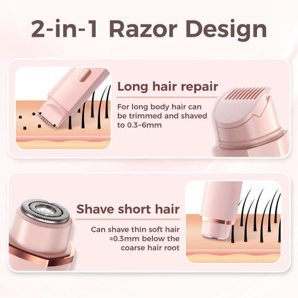 Bikini Trimmer for Women, 2 in 1 Electric Razors for Women
