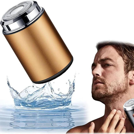Mini Electric Shaver, Mini Portable Electric Shaver, Mini Shaver for Men, USB Rechargeable Waterproof Shaver - Gold - Size 57mm*42mm