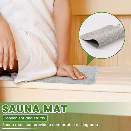 6Pcs Sauna Hats & 6Pcs Sauna Mats, Felt Sauna Hat, Bath Hair Caps with Loops, Heat Insulation Sauna Mat, Head Protection Shower Hat, Safe Sauna Mat Set, Sauna Accessories for Home