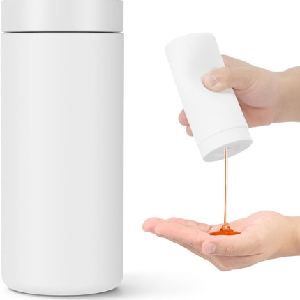 Silicone Dish Soap Dispenser, Reusable Dish Soap Bottle, Refillable Dish Soap Squeeze Bottle, 240ml/8oz Dishwashing Liquid Dispenser, Portable Hand Soap Bottle for Kitchen Sink - White - Size 14cm