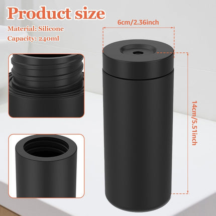 Silicone Dish Soap Dispenser, Reusable Dish Soap Bottle, Refillable Dish Soap Squeeze Bottle, 240ml/8oz Dishwashing Liquid Dispenser, Portable Hand Soap Bottle for Kitchen Sink - White - Size 14cm
