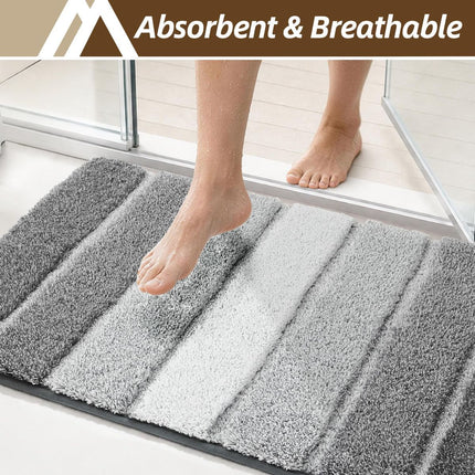 Bathroom Rugs,Ultra Soft Absorbent Bath Mat,Beige | Non-Slip TPR Backing Stays in Place, Machine Washable Bath Rugs Shaggy Rug for Bathroom Floor - Gray - Size 40cm*60cm