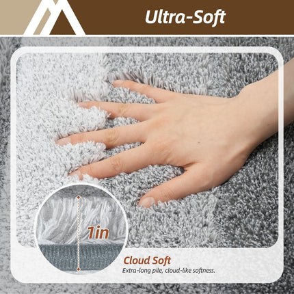 Bathroom Rugs,Ultra Soft Absorbent Bath Mat,Beige | Non-Slip TPR Backing Stays in Place, Machine Washable Bath Rugs Shaggy Rug for Bathroom Floor - Gray - Size 45cm*75cm