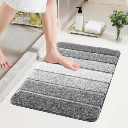 Bathroom Rugs,Ultra Soft Absorbent Bath Mat,Beige | Non-Slip TPR Backing Stays in Place, Machine Washable Bath Rugs Shaggy Rug for Bathroom Floor - Gray - Size 60cm*90cm