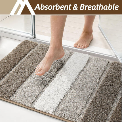 Bathroom Rugs,Ultra Soft Absorbent Bath Mat,Beige | Non-Slip TPR Backing Stays in Place, Machine Washable Bath Rugs Shaggy Rug for Bathroom Floor - Brown - Size 50cm*80cm