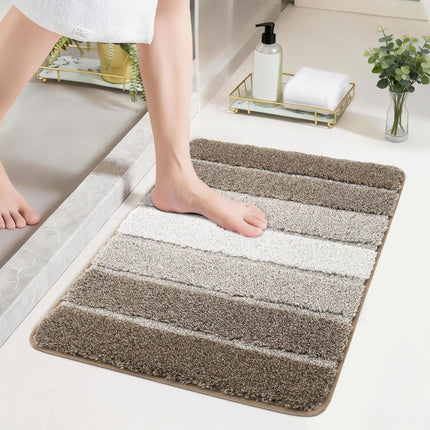 Bathroom Rugs,Ultra Soft Absorbent Bath Mat,Beige | Non-Slip TPR Backing Stays in Place, Machine Washable Bath Rugs Shaggy Rug for Bathroom Floor - Brown - Size 60cm*90cm