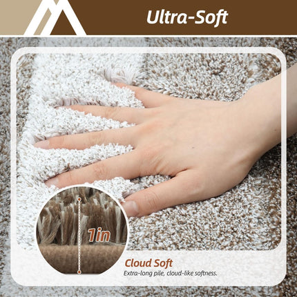 Bathroom Rugs,Ultra Soft Absorbent Bath Mat,Beige | Non-Slip TPR Backing Stays in Place, Machine Washable Bath Rugs Shaggy Rug for Bathroom Floor - Brown - Size 60cm*90cm