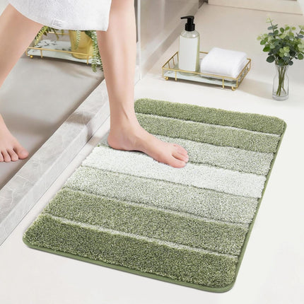 Bathroom Rugs,Ultra Soft Absorbent Bath Mat,Beige | Non-Slip TPR Backing Stays in Place, Machine Washable Bath Rugs Shaggy Rug for Bathroom Floor - Green - Size 40cm*60cm