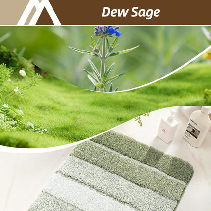 Bathroom Rugs,Ultra Soft Absorbent Bath Mat,Beige | Non-Slip TPR Backing Stays in Place, Machine Washable Bath Rugs Shaggy Rug for Bathroom Floor - Green - Size 40cm*60cm
