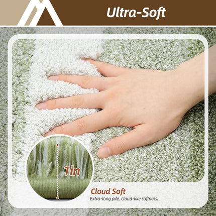 Bathroom Rugs,Ultra Soft Absorbent Bath Mat,Beige | Non-Slip TPR Backing Stays in Place, Machine Washable Bath Rugs Shaggy Rug for Bathroom Floor - Green - Size 50cm*80cm