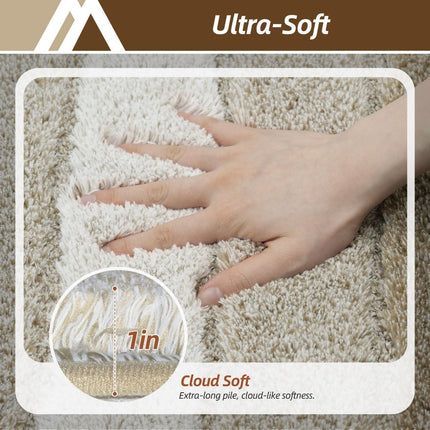 Bathroom Rugs,Ultra Soft Absorbent Bath Mat,Beige | Non-Slip TPR Backing Stays in Place, Machine Washable Bath Rugs Shaggy Rug for Bathroom Floor - Beige - Size 40cm*60cm