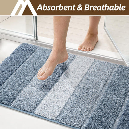 Bathroom Rugs,Ultra Soft Absorbent Bath Mat,Beige | Non-Slip TPR Backing Stays in Place, Machine Washable Bath Rugs Shaggy Rug for Bathroom Floor - Blue - Size 40cm*60cm