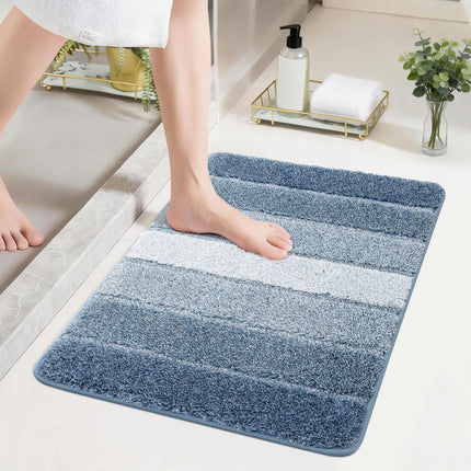 Bathroom Rugs,Ultra Soft Absorbent Bath Mat,Beige | Non-Slip TPR Backing Stays in Place, Machine Washable Bath Rugs Shaggy Rug for Bathroom Floor - Blue - Size 50cm*80cm
