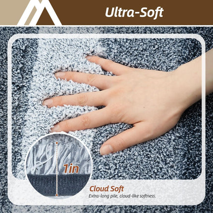 Bathroom Rugs,Ultra Soft Absorbent Bath Mat,Beige | Non-Slip TPR Backing Stays in Place, Machine Washable Bath Rugs Shaggy Rug for Bathroom Floor - Dark Blue - Size 40cm*60cm