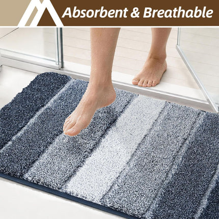 Bathroom Rugs,Ultra Soft Absorbent Bath Mat,Beige | Non-Slip TPR Backing Stays in Place, Machine Washable Bath Rugs Shaggy Rug for Bathroom Floor - Dark Blue - Size 50cm*80cm
