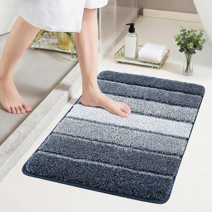 Bathroom Rugs,Ultra Soft Absorbent Bath Mat,Beige | Non-Slip TPR Backing Stays in Place, Machine Washable Bath Rugs Shaggy Rug for Bathroom Floor - Dark Blue - Size 60cm*90cm