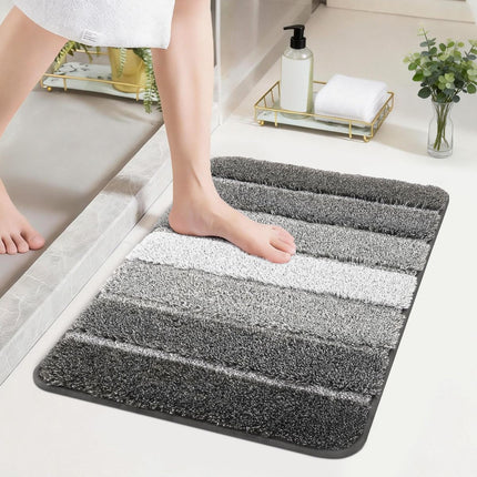 Bathroom Rugs,Ultra Soft Absorbent Bath Mat,Beige | Non-Slip TPR Backing Stays in Place, Machine Washable Bath Rugs Shaggy Rug for Bathroom Floor - Dark Gray - Size 40cm*60cm